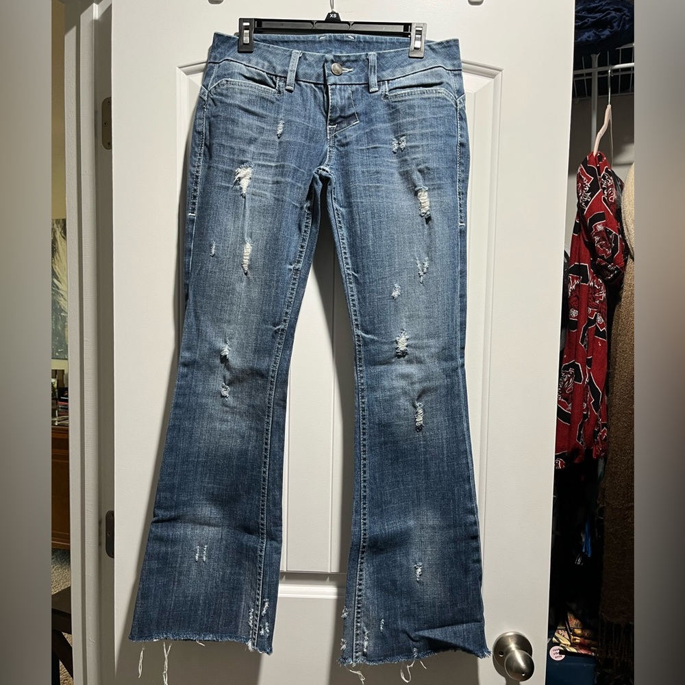 William Rast distressed bootcut jeans